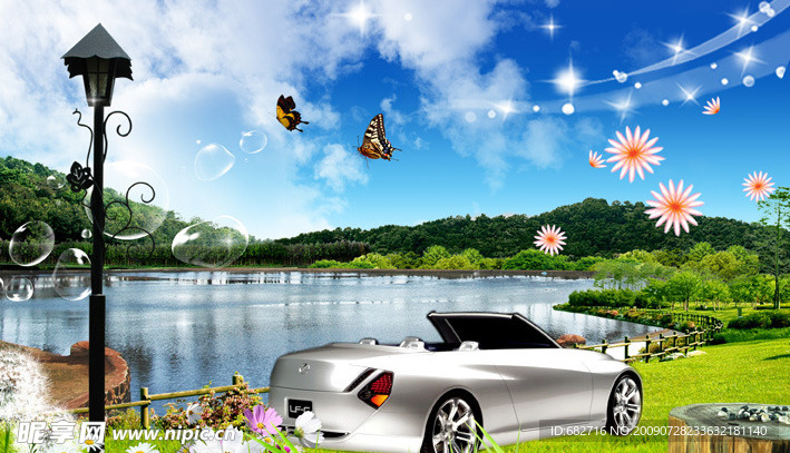 郊外风光 汽车广告