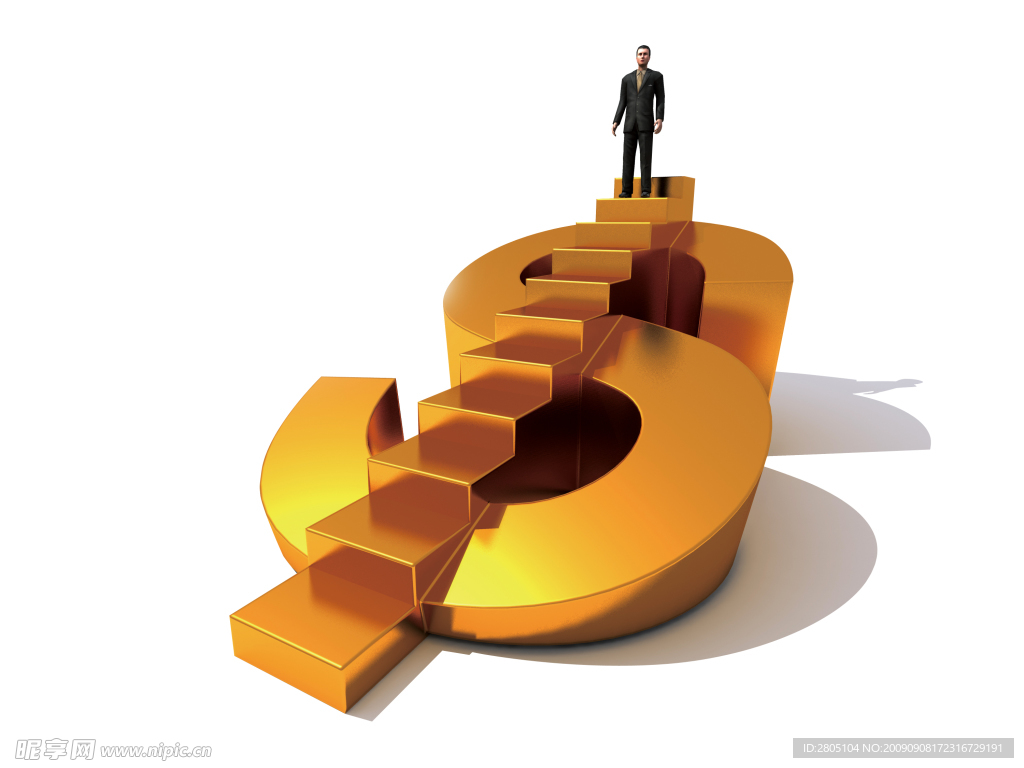 商业插画 钱币符号 人物 抉择 投资 插画