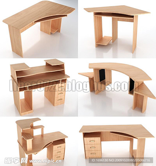 一组办公家具模型