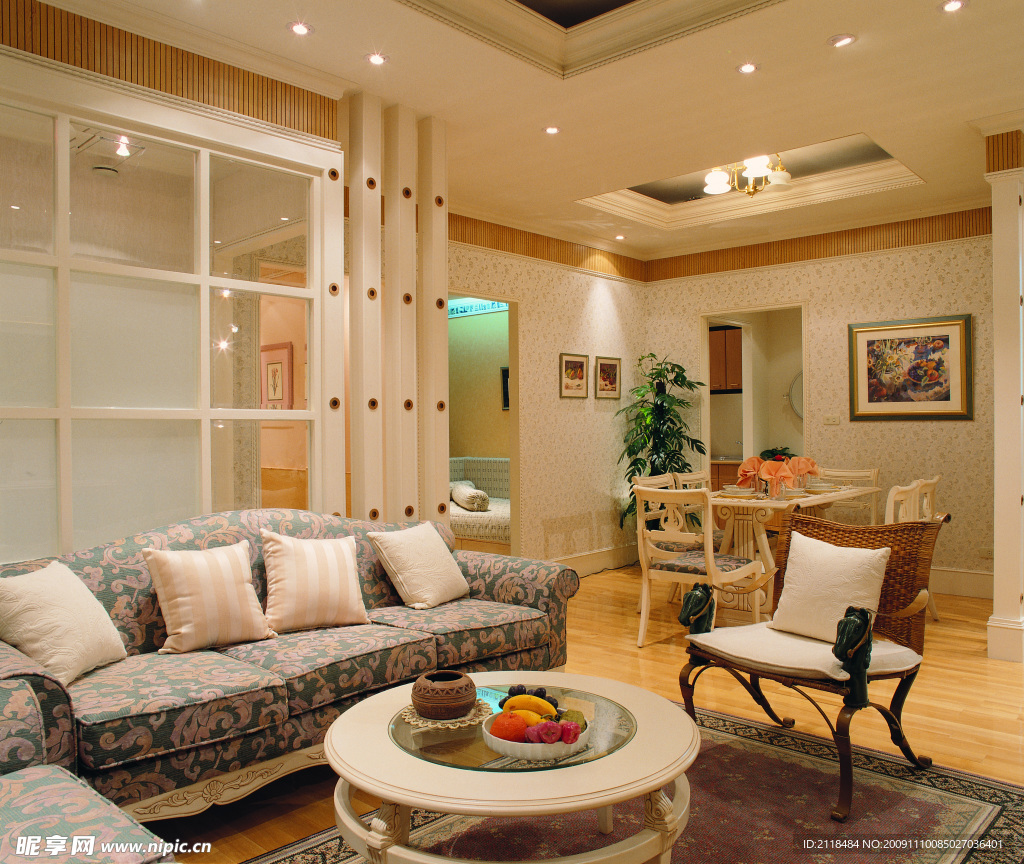 欧式豪华客厅一角高清摄影