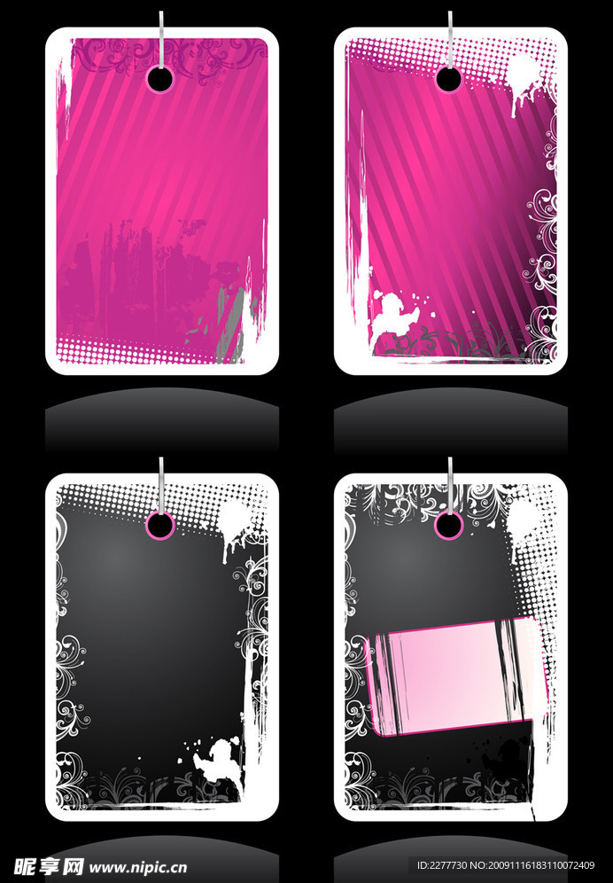 个性卡片与吊牌矢量素材 名片模板