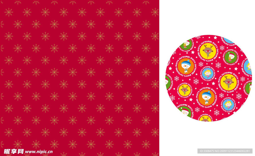 圣诞雪花和卡通