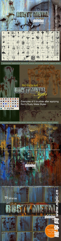 Rons 公司出品的高清晰潮水 飞溅的水系列PS笔刷