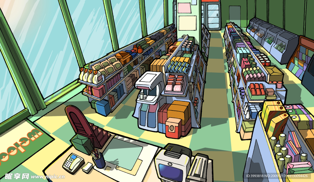 动画场景设计 超市内
