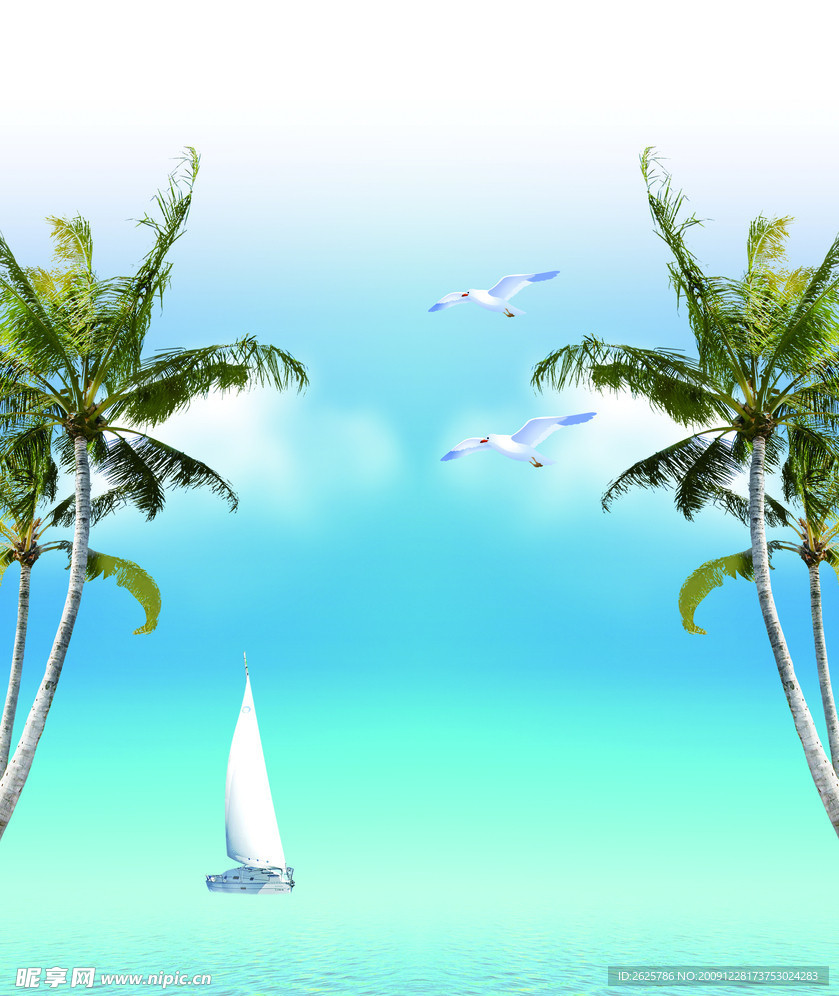 椰树帆船 （合层）
