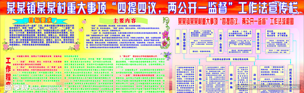 四提四议 两公开一监督展板