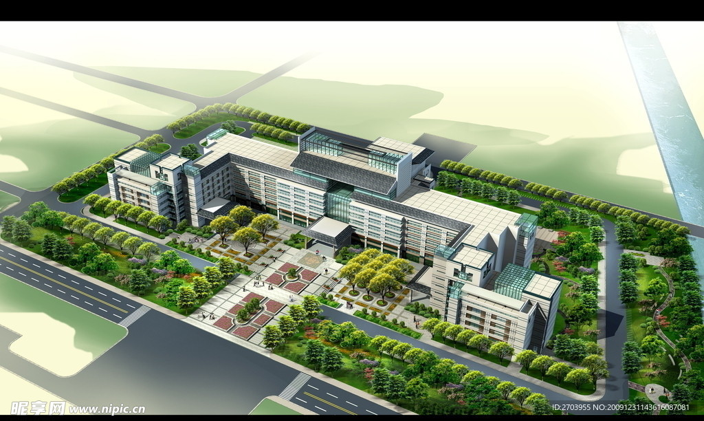 景观效果图 鸟瞰图