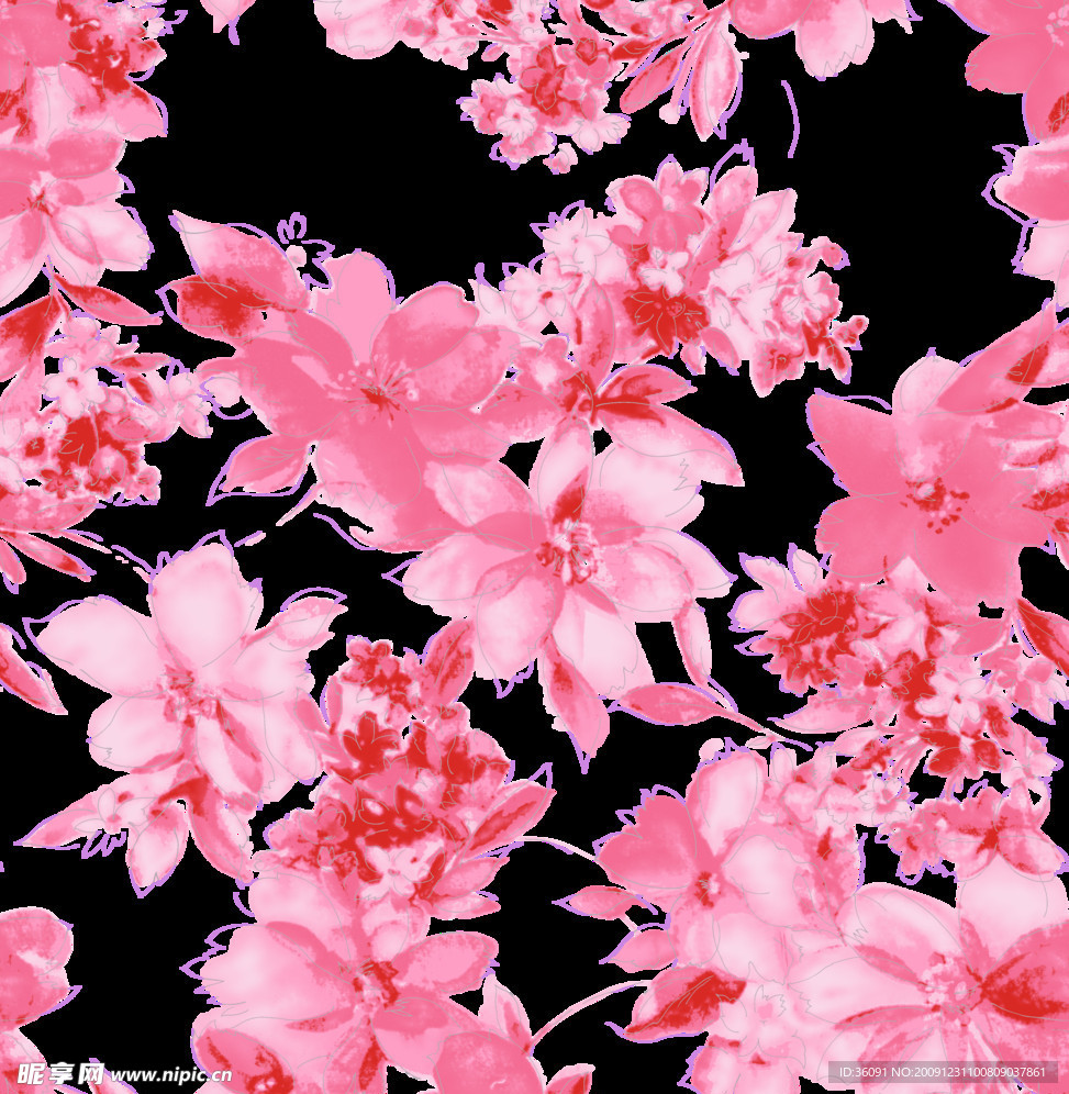 高清花PSD分层背景素材