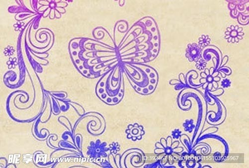 花纹蝴蝶ps笔刷