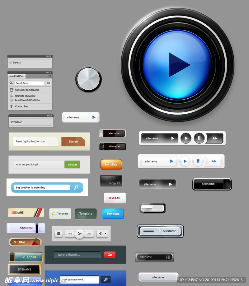 按钮图标PS分层