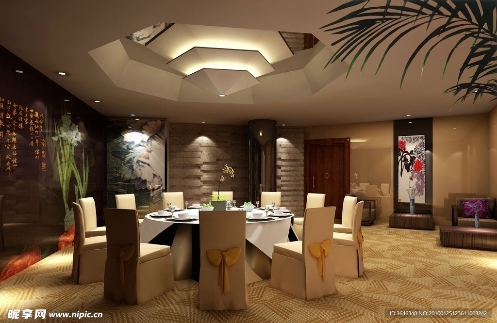 餐厅 包房 包间 3d max模型