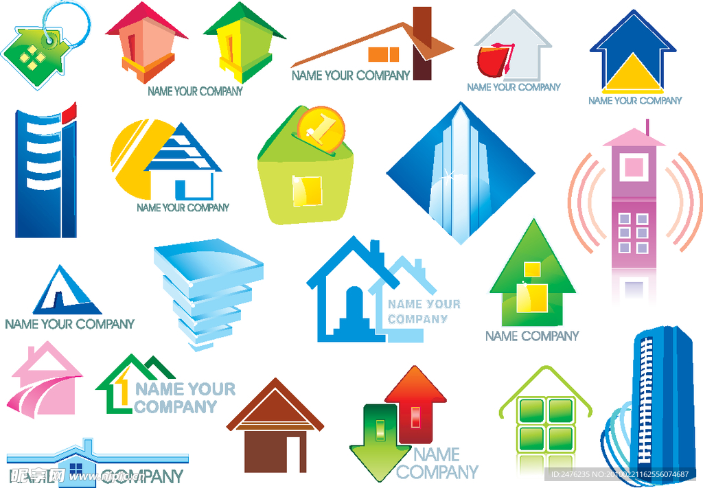 房子地产主题图标矢量素材