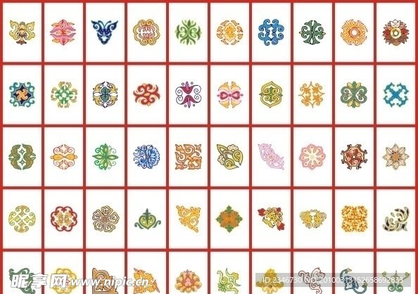 彩色矢量花纹第一部分