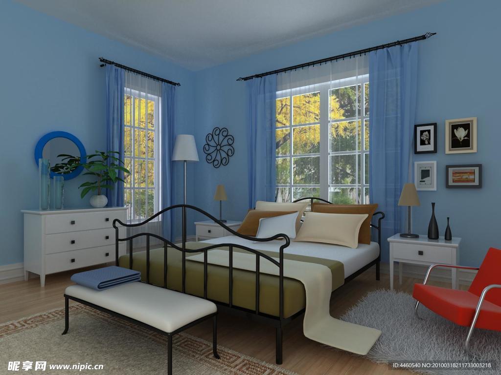 蓝调卧室