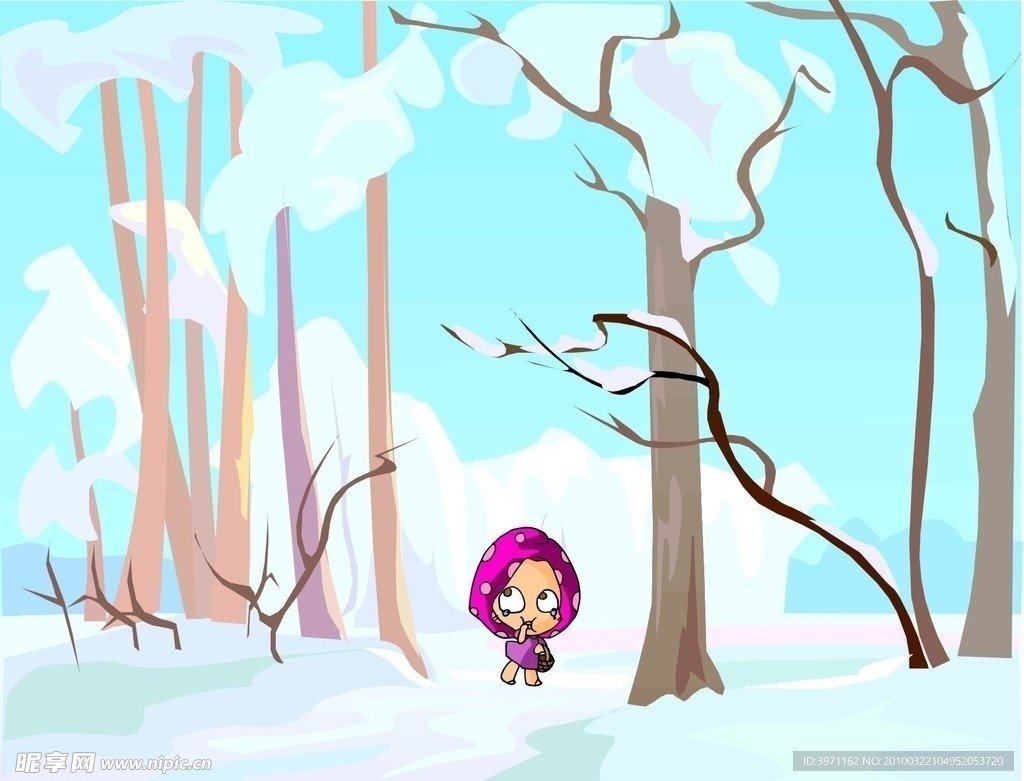 雪地里的小女孩