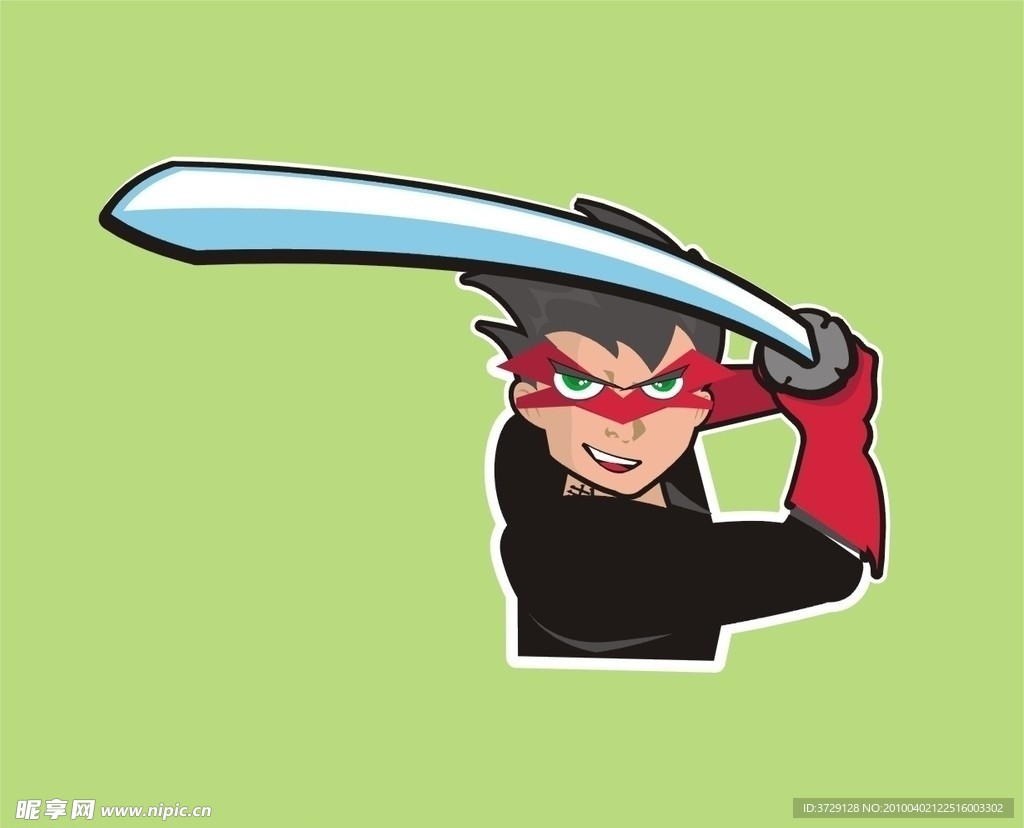 戴面罩的黑衣剑客