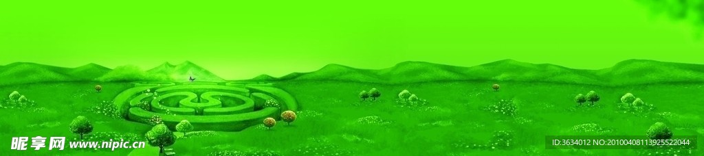 绿地远山树木素材