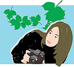 美女 拍照 矢量美女