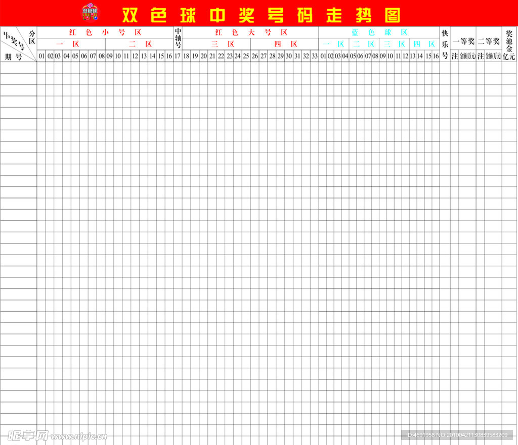 福彩双色球中奖号码趋走势图