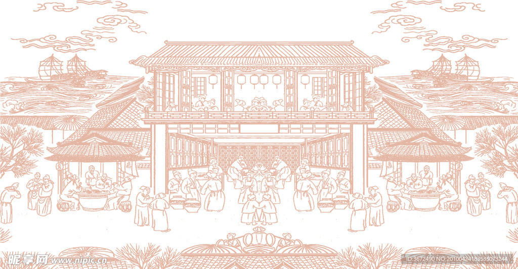 中国古代线条画