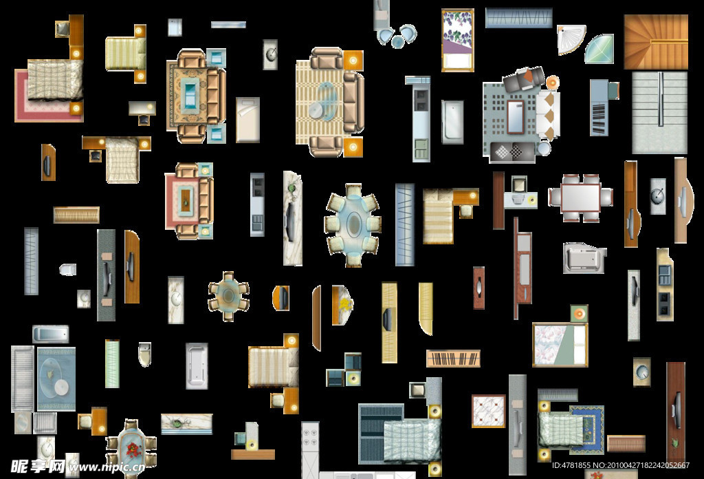 平面室内设计家具分层素材01
