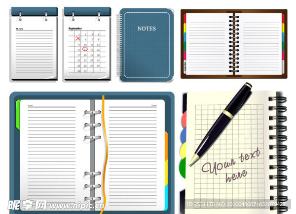 记事本矢量素材