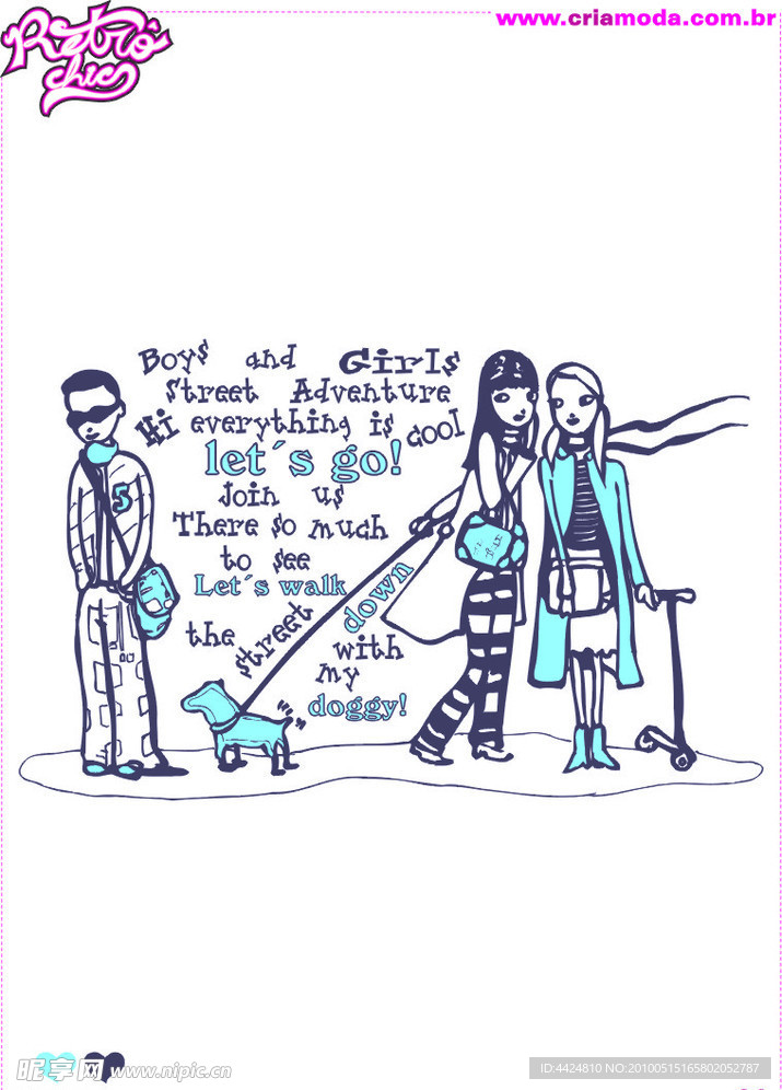 可爱潮流时尚欧式卡通T恤图案