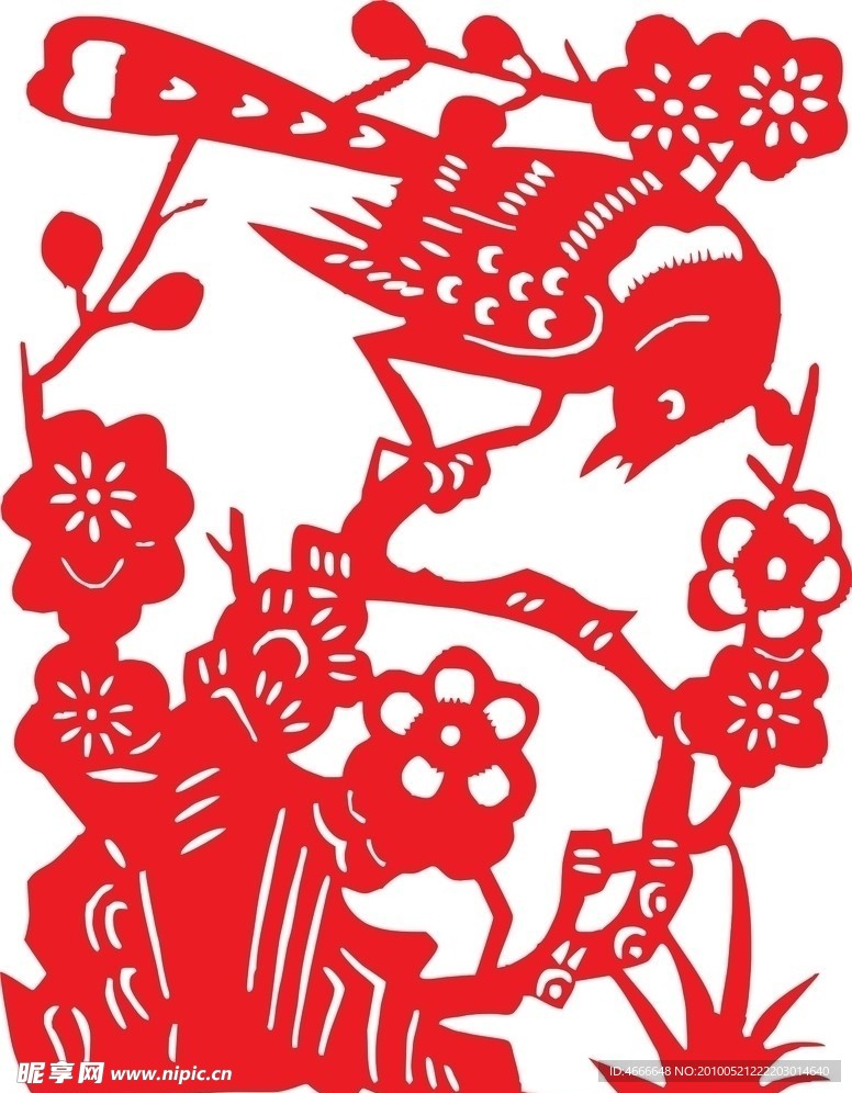 陕北剪纸 喜上眉梢