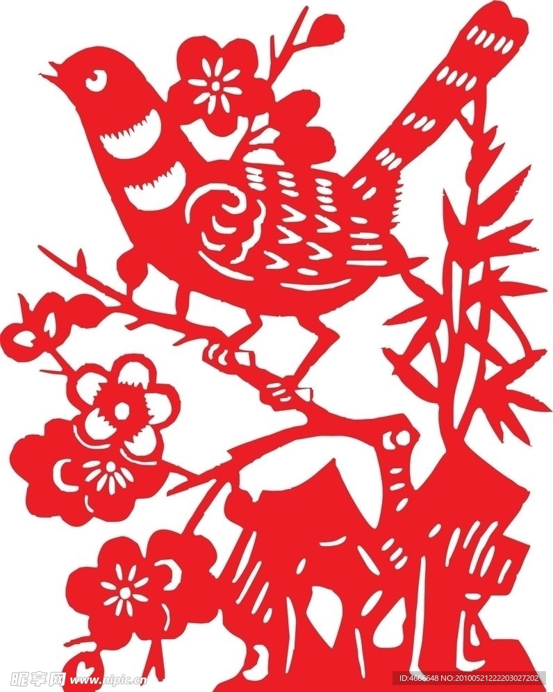 陕北剪纸 喜上眉梢