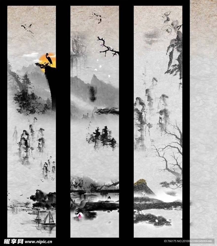 水墨山水画组合