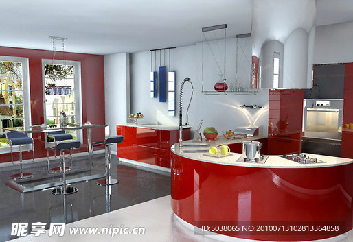 精品餐厅厨房模型