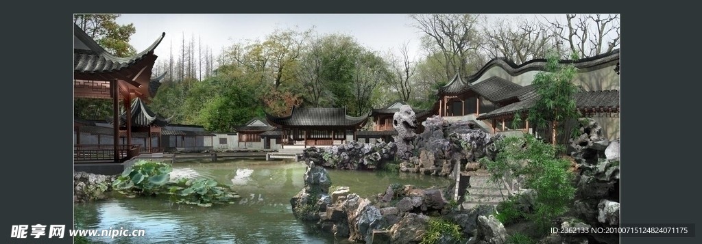 公园 假山 古典园林
