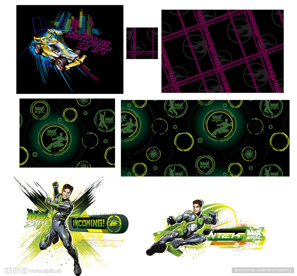 卡通人物背景图案