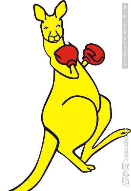 卡通拳击动物袋鼠