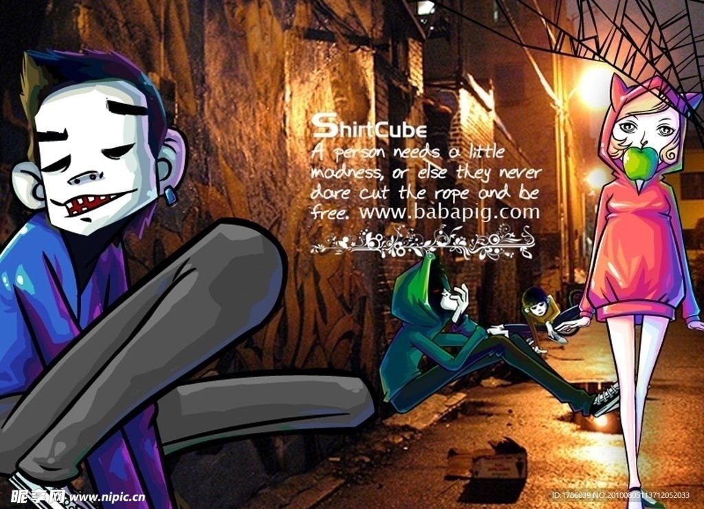 街头嘻哈风格个性卡通人物猩猩