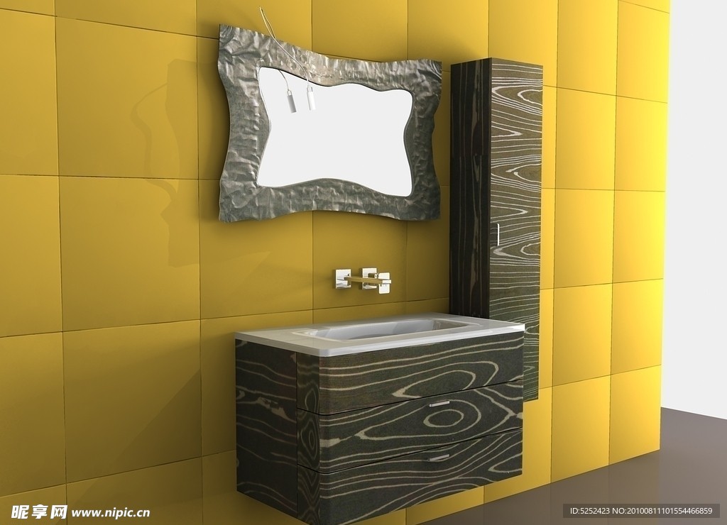 斑马纹路洗手台3D模型