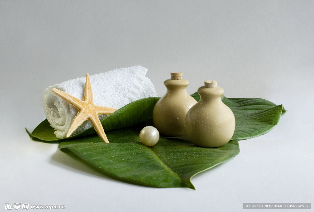 美容用品 毛巾 绿叶