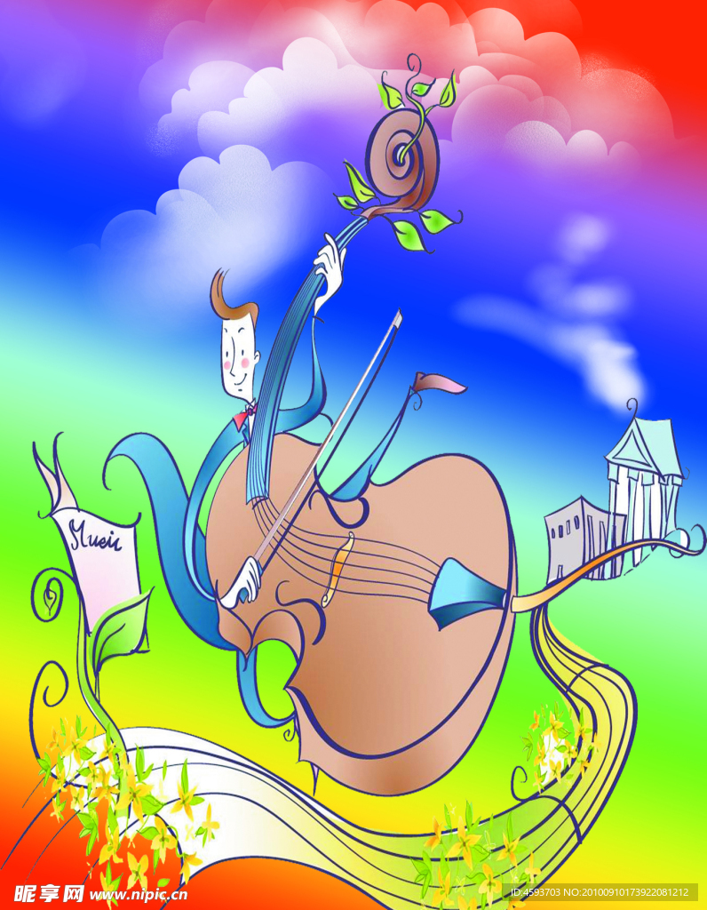 儿童抽象音乐画