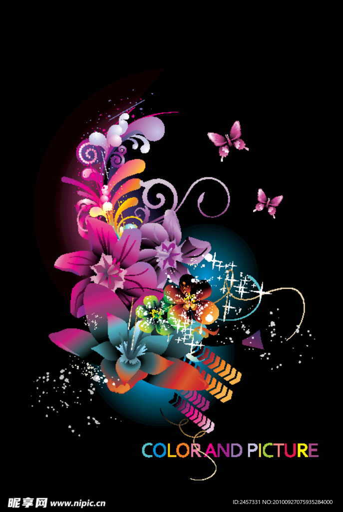 梦幻花纹 玻璃花 蝴蝶