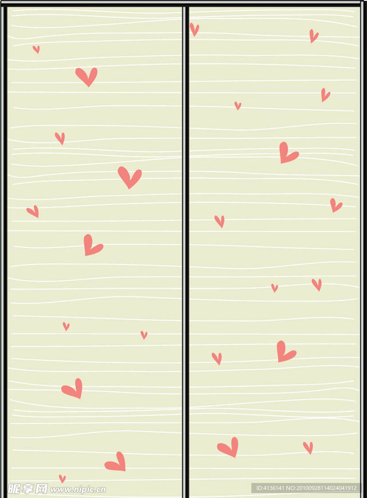 爱心 条纹 移门图案