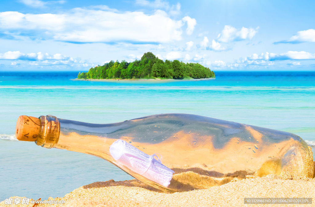 漂流瓶许愿瓶高清图片