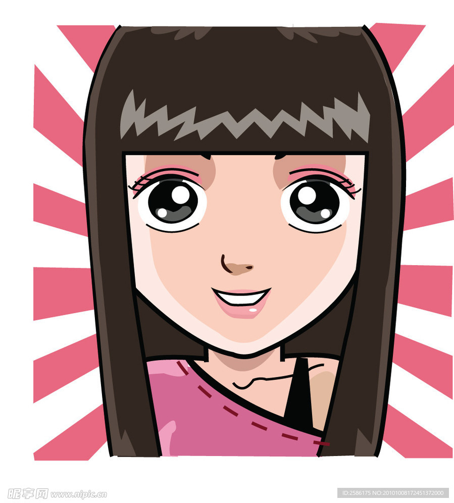 矢量女性人物头像