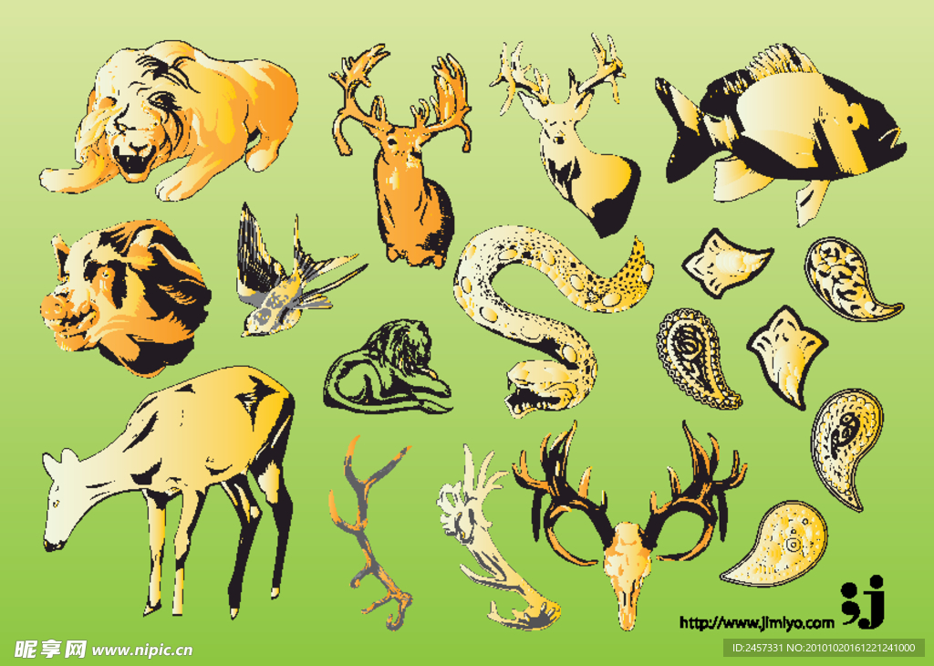 手绘矢量动物图标