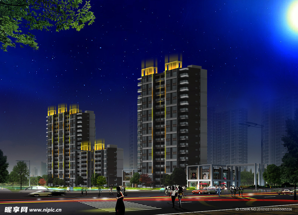 文景苑楼体亮化效果