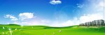 蓝天绿草地