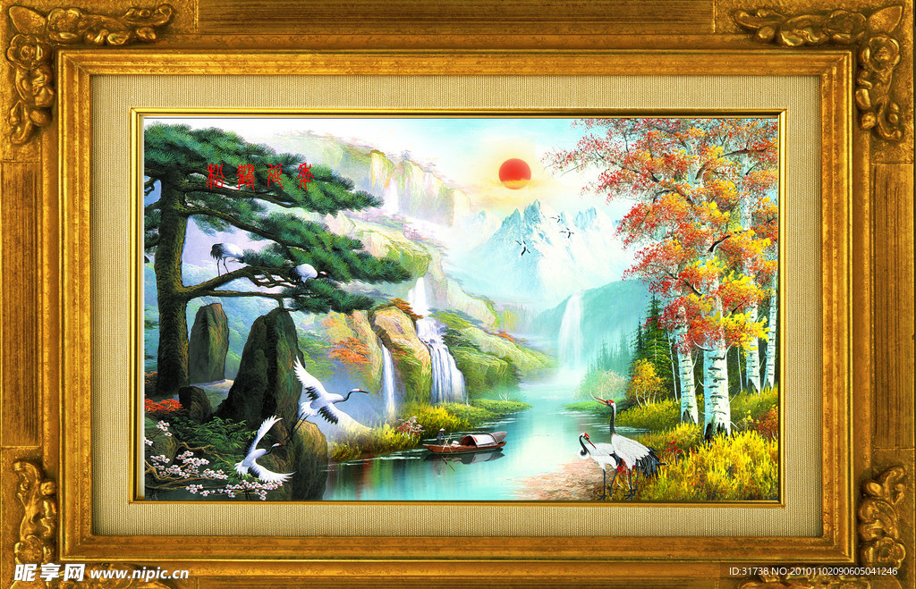 油画风景 山水风景