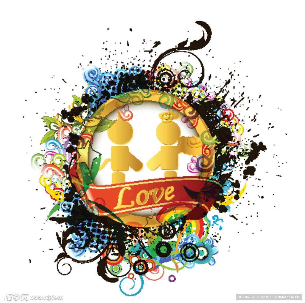 墨迹花纹 梦幻花纹 爱心花纹 情侣花纹 底纹