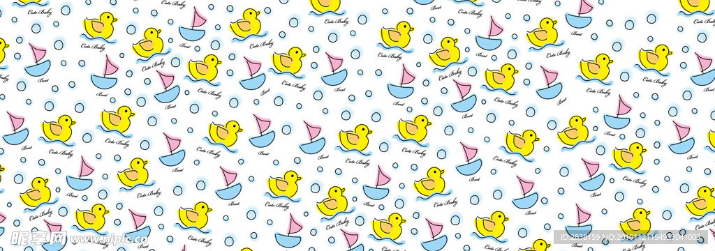 小鸭帆船圈圈底纹