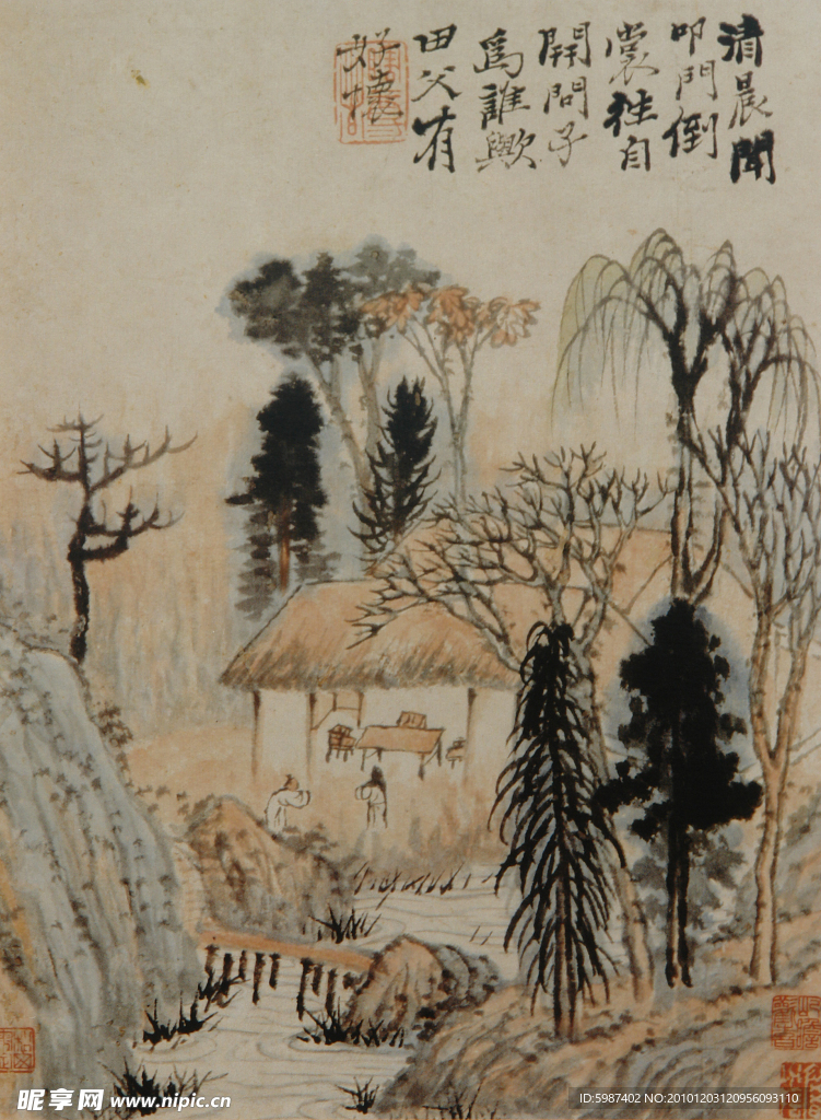 石涛 清晨叩门开问子