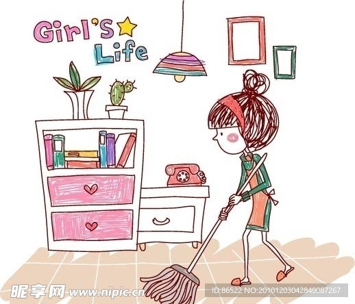 女生的生活 Girl s Life 打扫